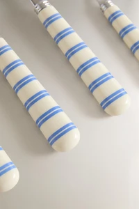 STRIPED HANDLE FLATWARE SET (SET OF 4)