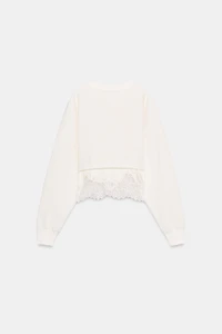 SWEAT CROP DENTELLE BIMATIÈRE
