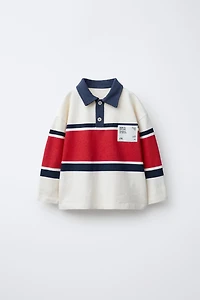 STRIPED LABEL POLO SHIRT