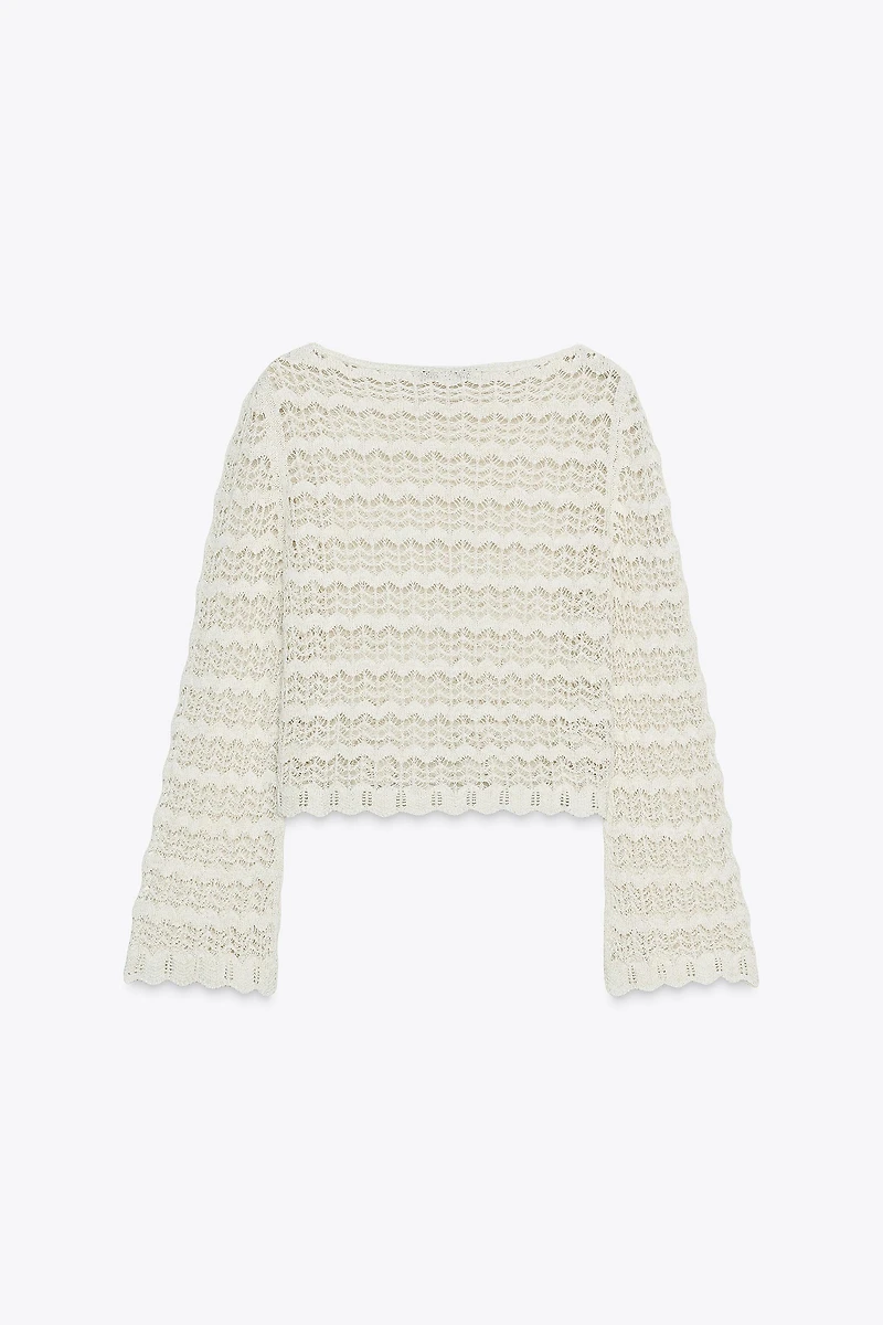 POINTELLE KNIT SWEATER
