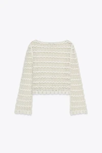 POINTELLE KNIT SWEATER