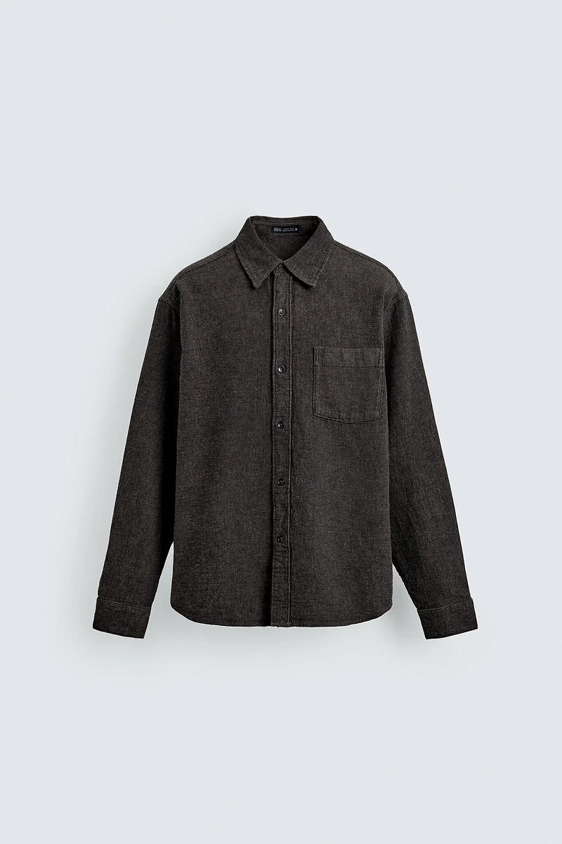 RELAXED FIT TEXTURED OVERSHIRT