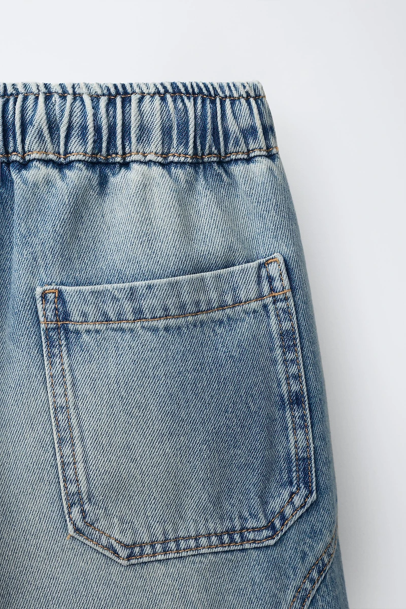 BARREL-FIT DENIM SHORTS
