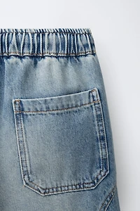 BARREL-FIT DENIM SHORTS