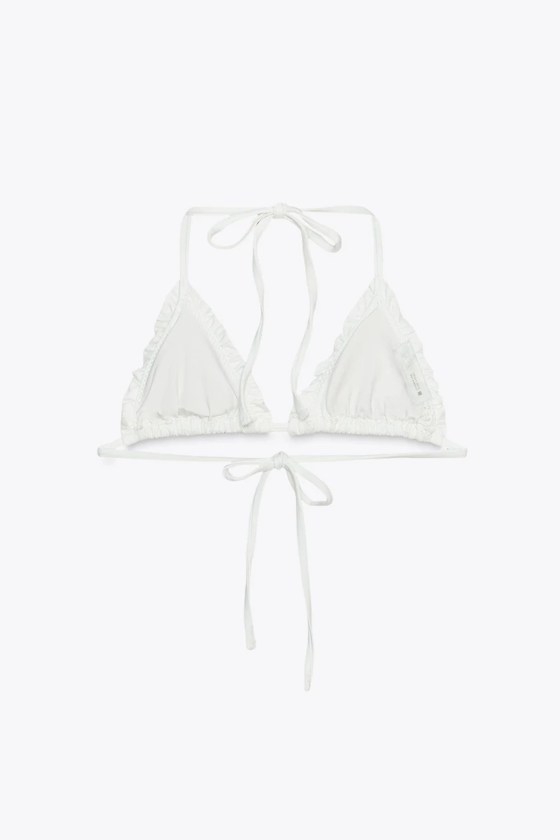 CROSS-STITCH FLOWER TRIANGLE BIKINI TOP