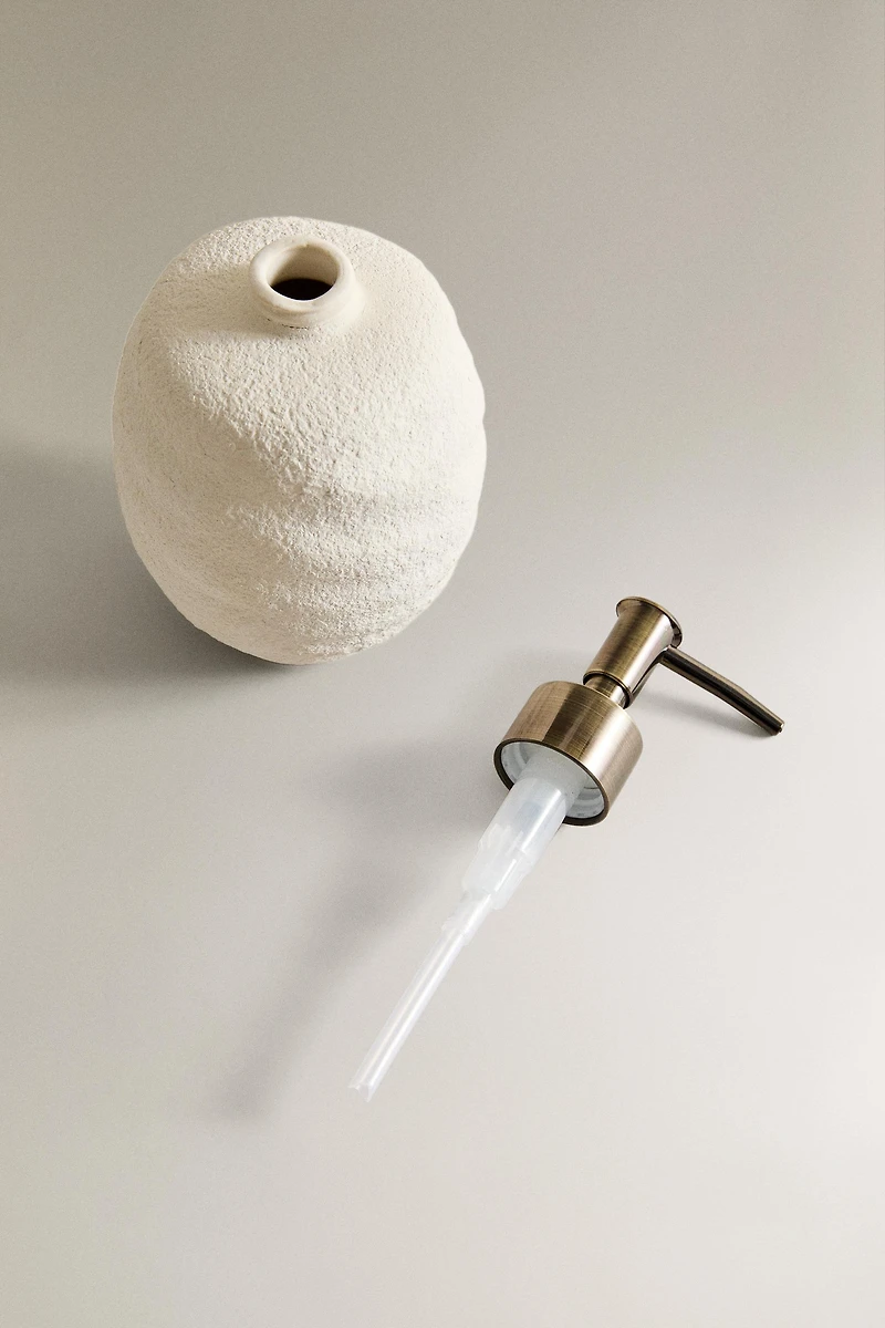 TEXTURED CERAMIC SOAP DISPENSER