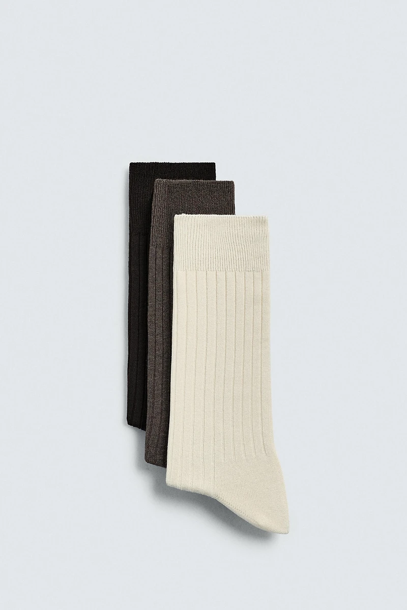 CHAUSSETTES CANNELÉES LOT DE 3