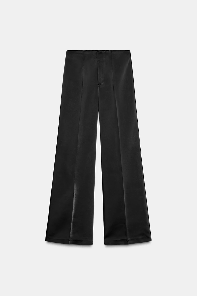 HIGH-WAISTED SATIN EFFECT PANTS