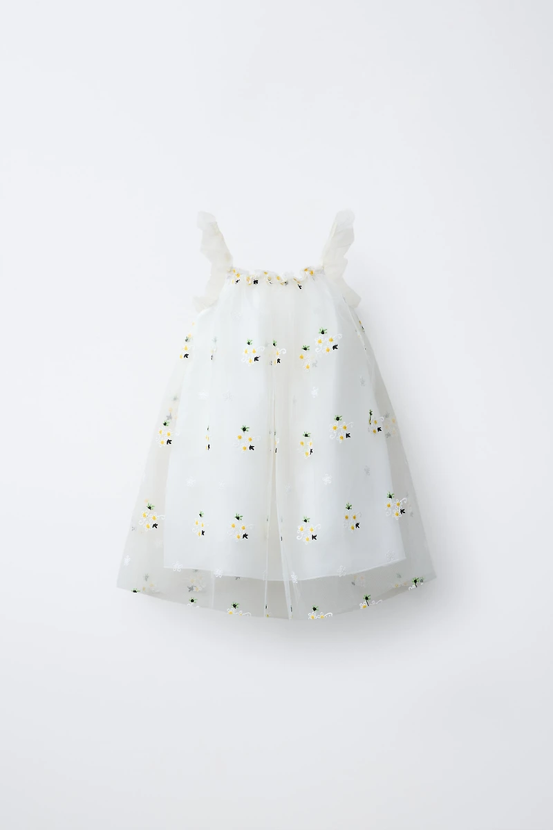 FLORAL TULLE DRESS