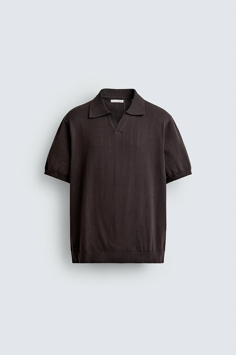 REGULAR FIT RIBBED KNIT POLO
