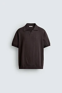 REGULAR FIT RIBBED KNIT POLO