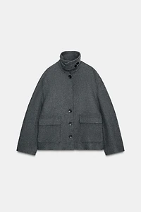 WOOL BLEND COAT WITH HIGH NECK