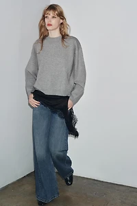 RIB KNIT SWEATSHIRT