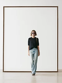Pull en maille manches courtes