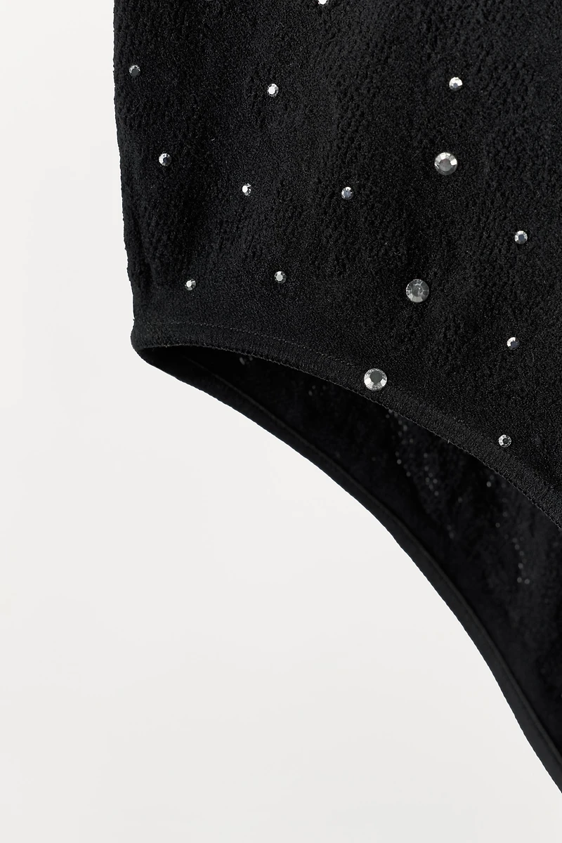 SEAMLESS SPARKLY LACE BODYSUIT