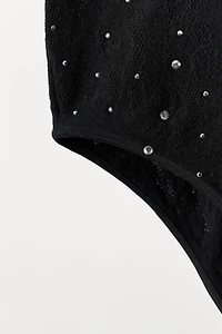 SEAMLESS SPARKLY LACE BODYSUIT