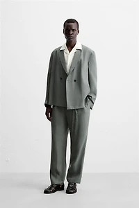 100% LINEN DOUBLE BREASTED SUIT BLAZER