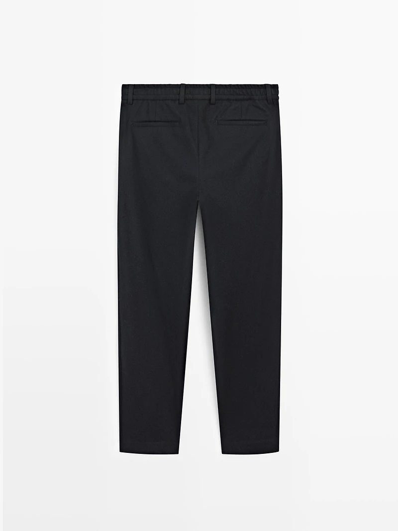 Wool blend suit trousers
