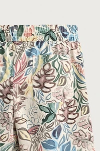 LONG FLORAL PRINT SWIM TRUNKS