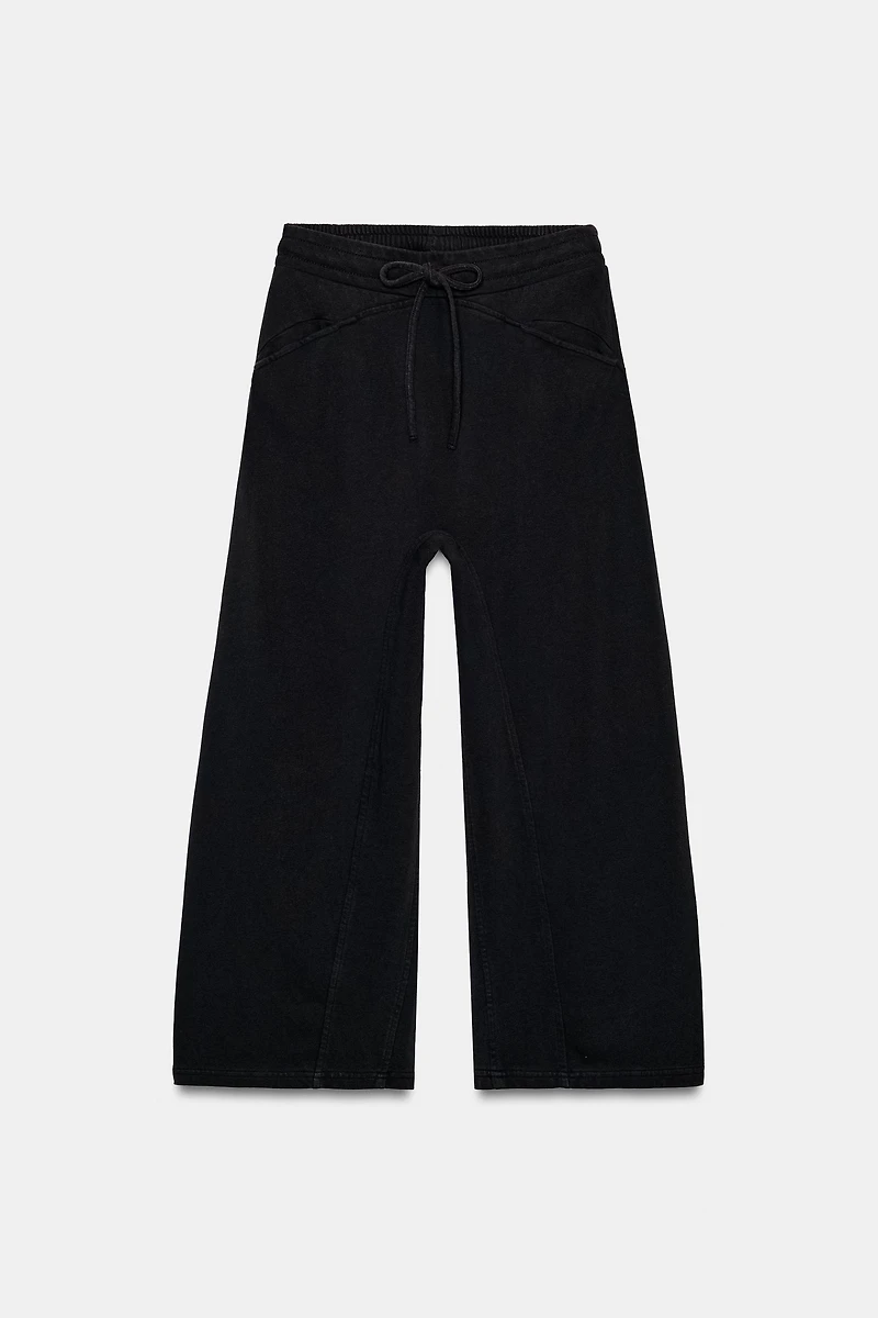 WASHED EFFECT FLEECE PANTS