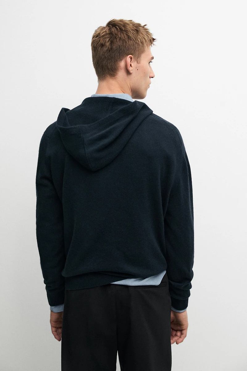 Cardigan à capuche 100 % cachemire