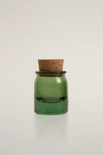 GLASS SALT SHAKER WITH CORK STOPPER