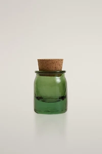 GLASS SALT SHAKER WITH CORK STOPPER