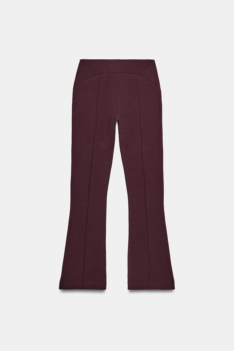 INTERLOCK FLARE PANTS WITH PINCH SEAMS