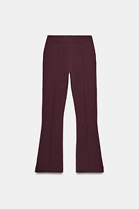 INTERLOCK FLARE PANTS WITH PINCH SEAMS