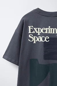 FLOCKED TEXT T-SHIRT