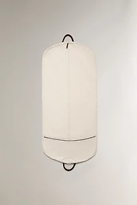 TRAVEL GARMENT BAG WITH LEATHER DETAIL
