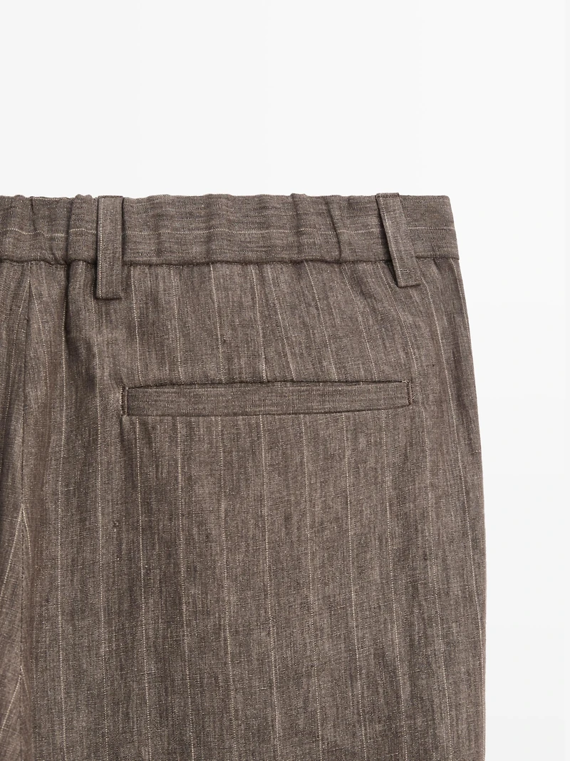 Striped linen trousers