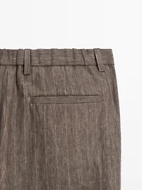 Striped linen trousers