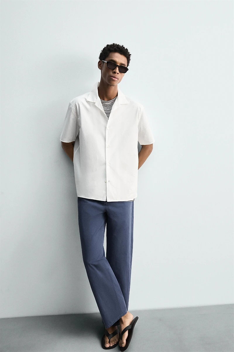 CHEMISE COUPE DÉCONTRACTÉE EN POPELINE