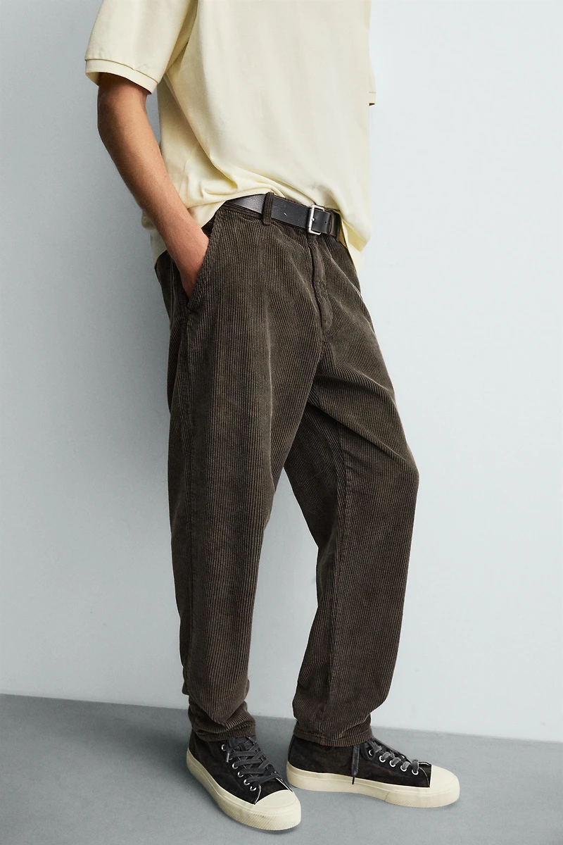 TAPERED FIT CORDUROY PANTS