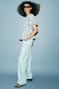 SMOCKED STRIPED TOP