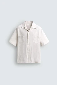 RELAXED FIT STRIPED JACQUARD SHIRT