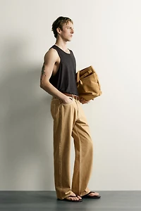 RELAXED FIT VISCOSE LINEN TANK TOP
