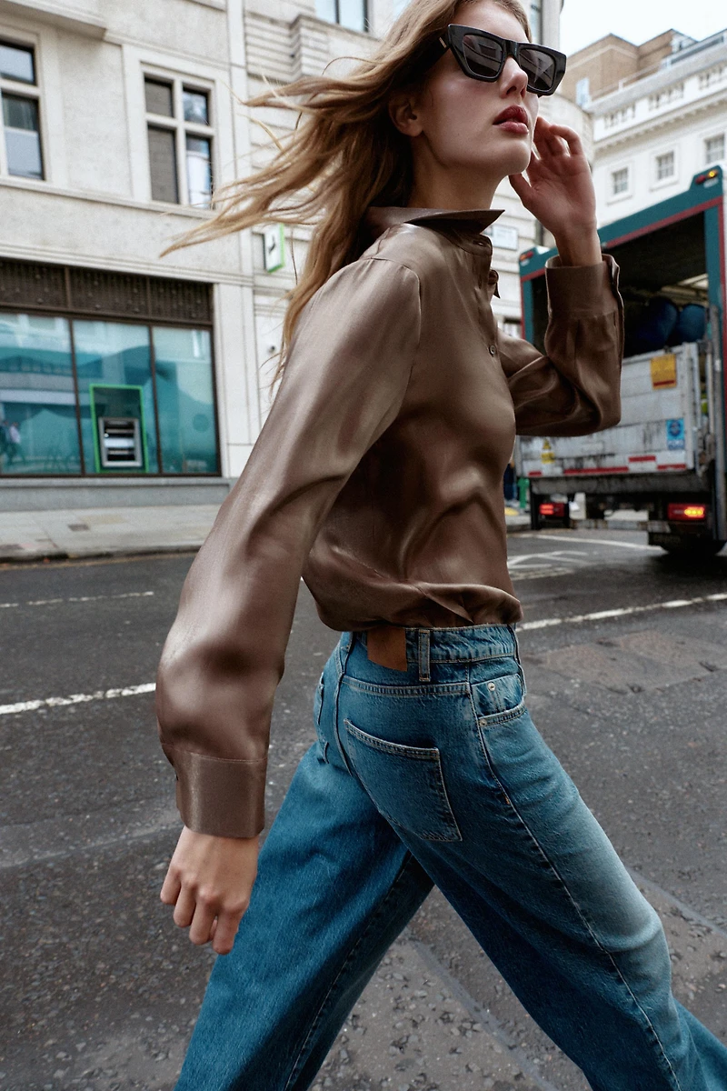 IRIDESCENT FLOWY SHIRT