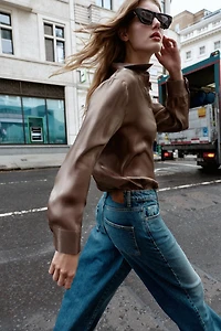 IRIDESCENT FLOWY SHIRT