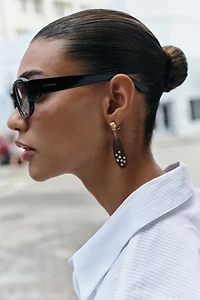 GLITTER WOOD EFFECT EARRINGS