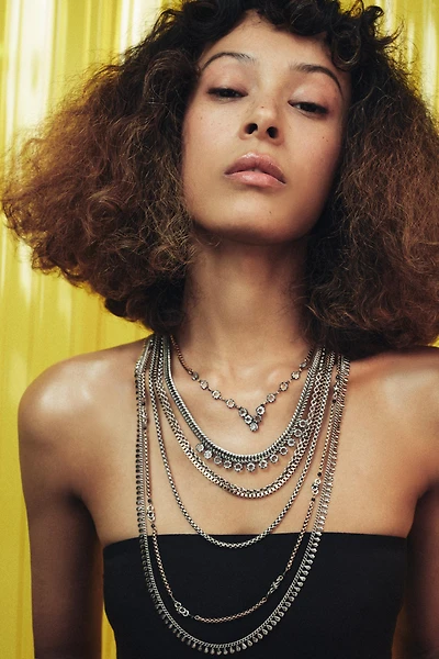 COMBINED BEADED SHINY NECKLACE