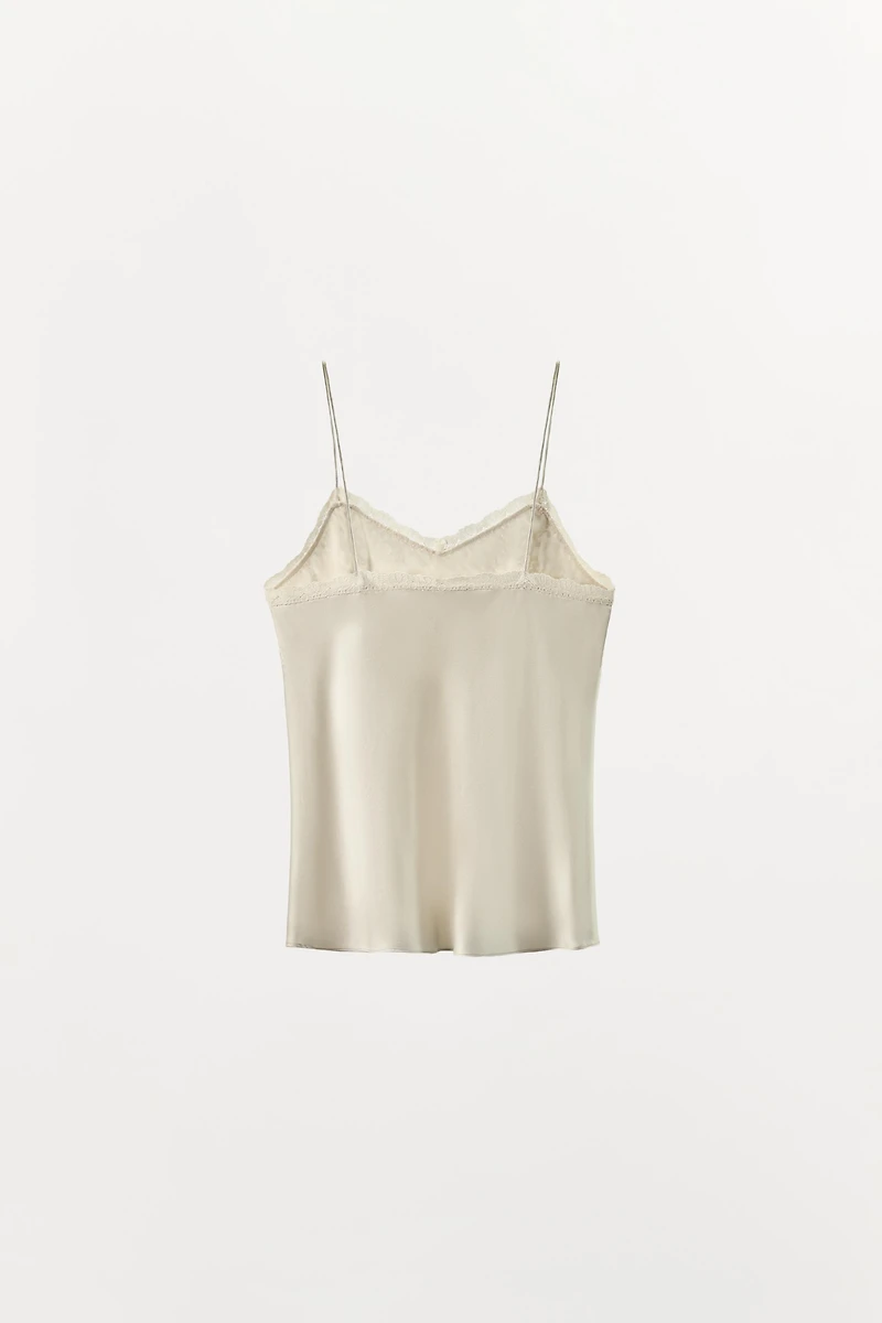 SILK BLEND LACE CAMISOLE TOP