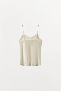 SILK BLEND LACE CAMISOLE TOP