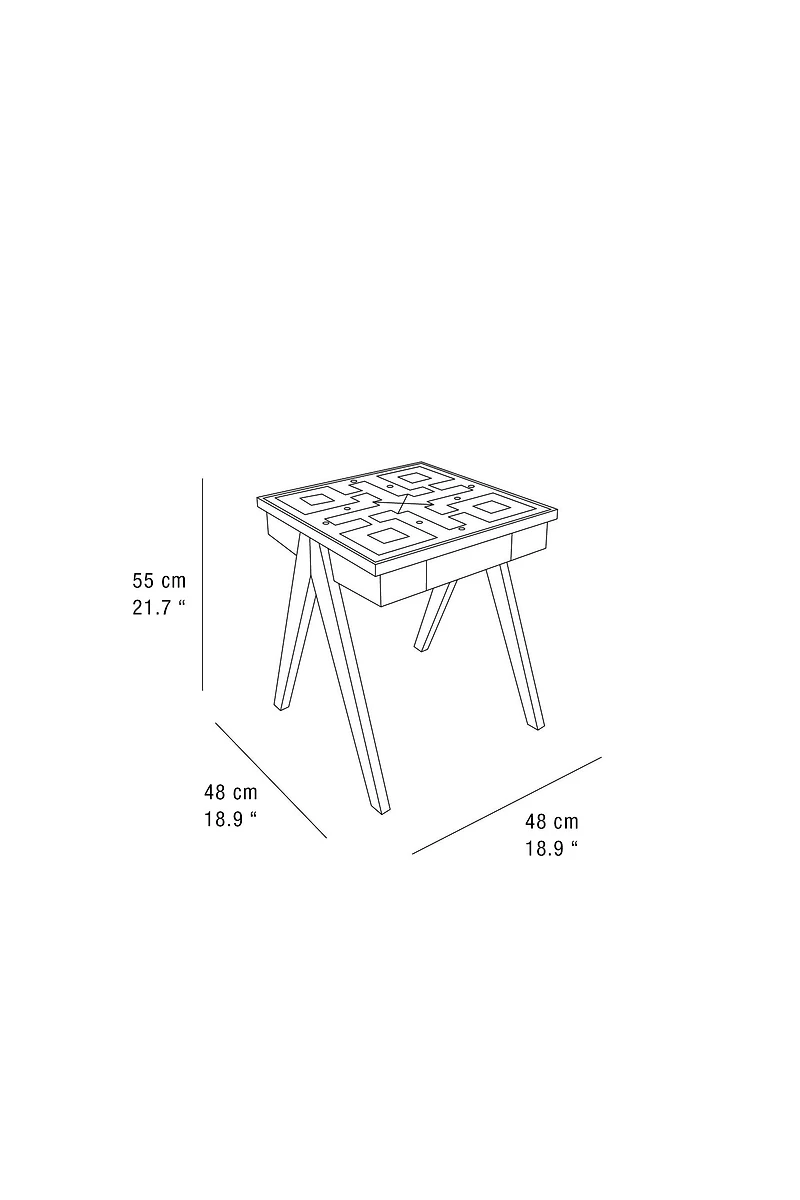 MARBLE PARCHEESI BOARD SIDE TABLE