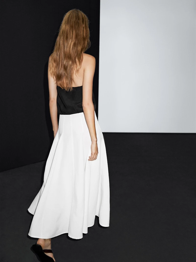 Robe longue contrastante