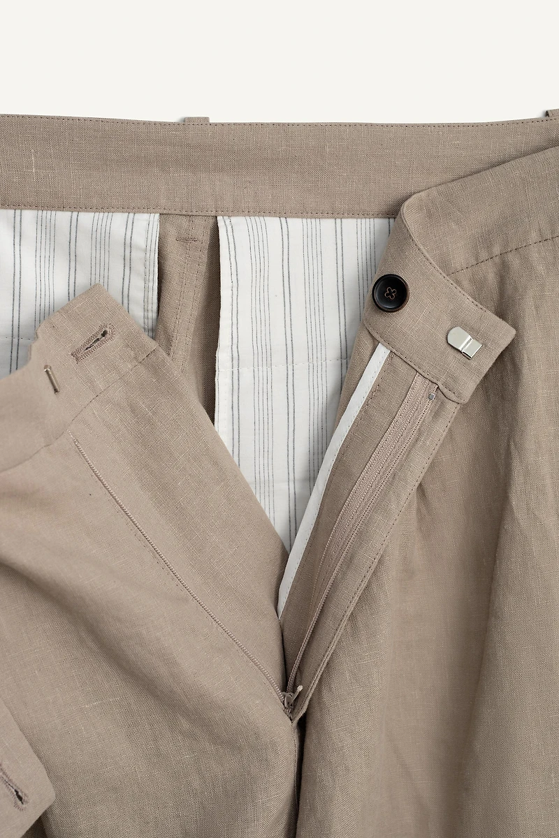 100% LINEN WIDE FIT WRAP SHORTS