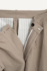 100% LINEN WIDE FIT WRAP SHORTS