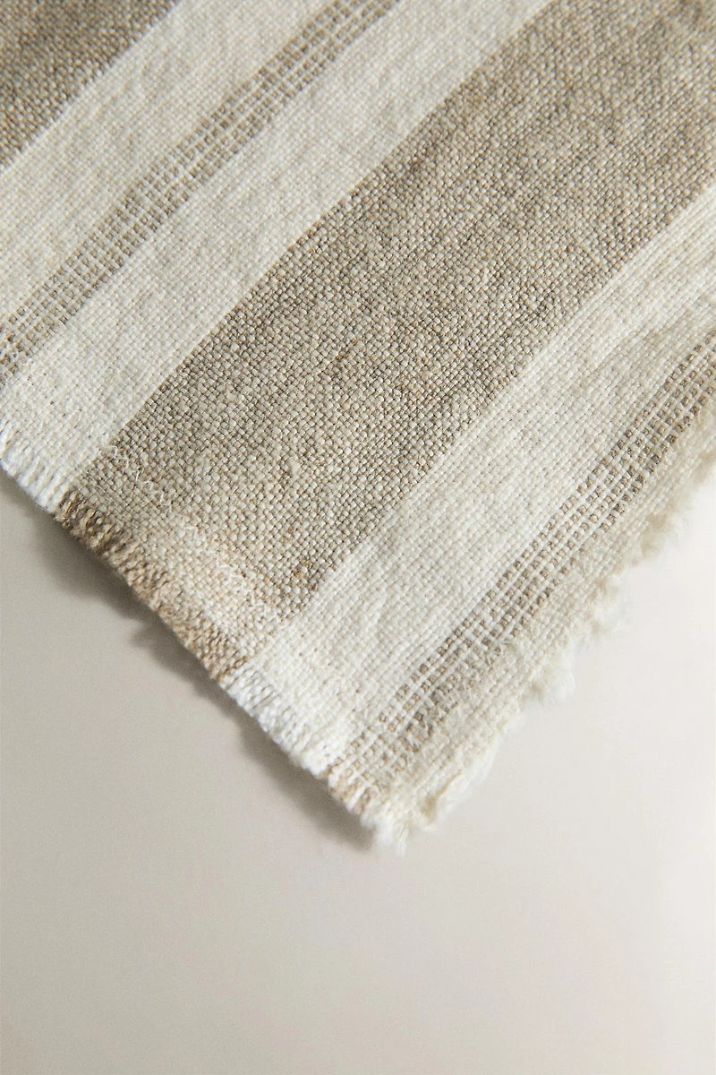 HEAVY STRIPED LINEN TABLECLOTH