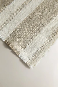 HEAVY STRIPED LINEN TABLECLOTH